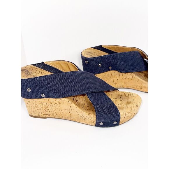 Lucky Brand Blue Cork Platform Sandals - Picture 8 of 12